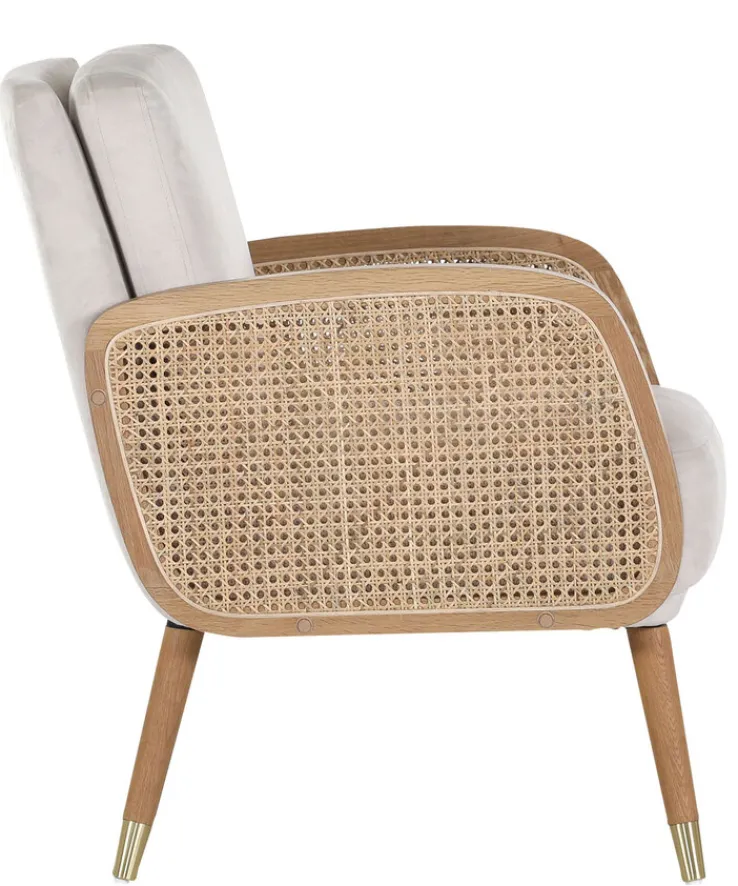 QUARTIER Sessel GLORIA Rattan Natur /weiß