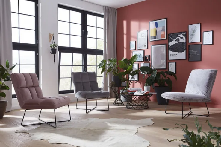 QUARTIER Sessel MATCH Stoffbezug rosa