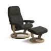 Sessel mit Hocker CONSUL brown