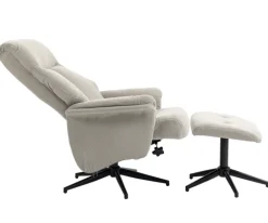 QUARTIER Sessel mit Hocker INA beige-grau