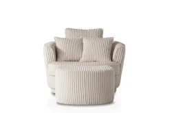 Sessel mit Hocker SPIN elfenbein