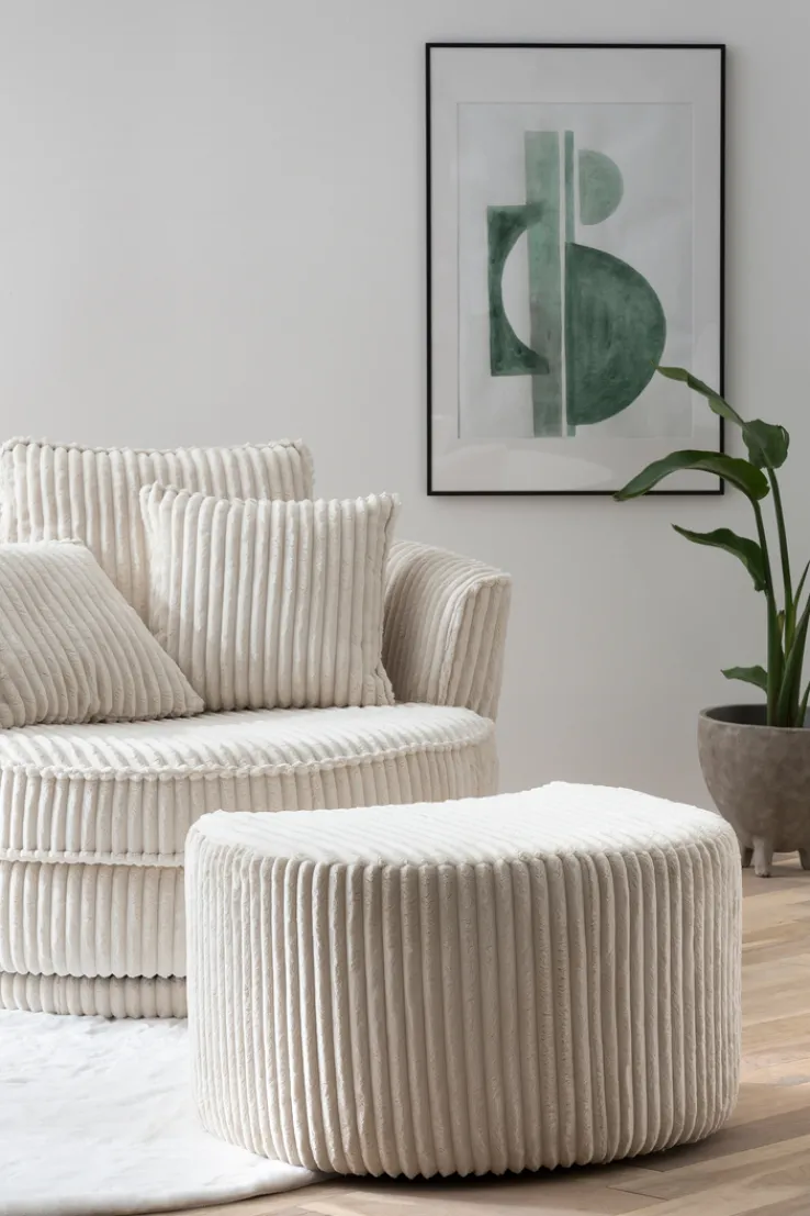 Sessel mit Hocker SPIN elfenbein