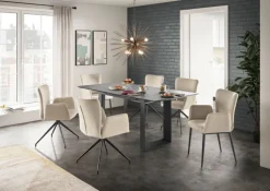 set one by Musterring Esstisch NEW ATLANTA 190-240 x 90 cm vulkanschwarz/Keramikoptik schwarz