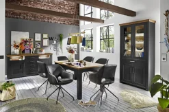 set one by Musterring Esstisch YORK 68 anthrazit /Eiche Artisan