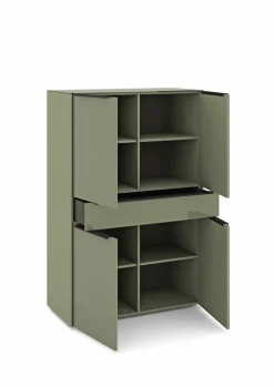 set one by Musterring Highboard RENO 92x140 cm olivgrün