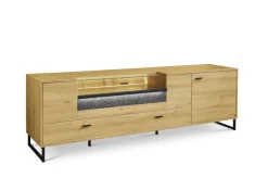 set one by Musterring Lowboard DELTONA 214x67 cm Eiche Artisan Dekor / Sandstein