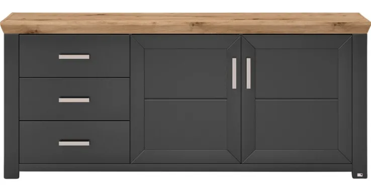 set one by Musterring Sideboard YORK 51 anthrazit /Eiche Artisan