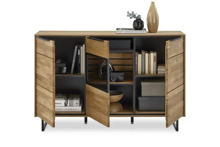 set one by Musterring Sideboard JACKSON 150 x 94 cm Eiche massiv/Eiche furniert