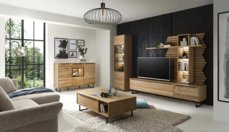 set one by Musterring Sideboard JACKSON 150 x 94 cm Eiche massiv/Eiche furniert