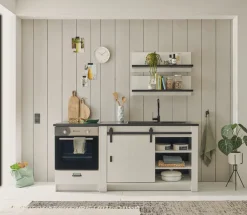 QUARTIER SHERWOOD Küche Kombi K Pinie Weiß/Anthrazit