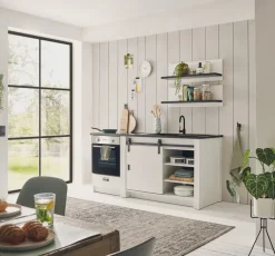 QUARTIER SHERWOOD Küche Kombi K Pinie Weiß/Anthrazit