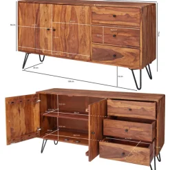Sideboard 145 x 75 cm braun