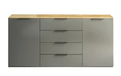 Sideboard 187 x 83 cm grau/braun