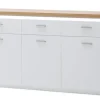 QUARTIER Sideboard AARON weiß/ braun