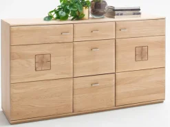 Sideboard Bologna 92x165 cm Eiche bianco teilmassiv