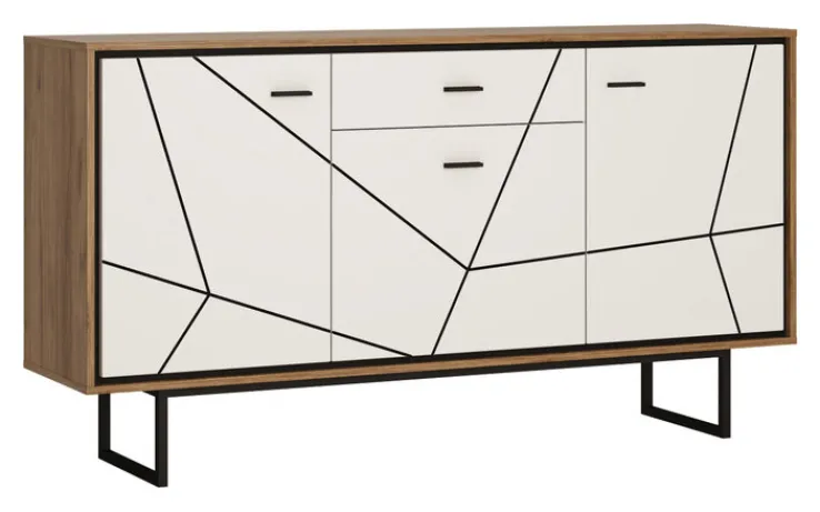 QUARTIER Sideboard BROLO 167 x 90,3 cm weiß/ schwarz