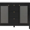 QUARTIER Sideboard CORDOBA 110 x 90 cm schwarz / Geflecht Nobel