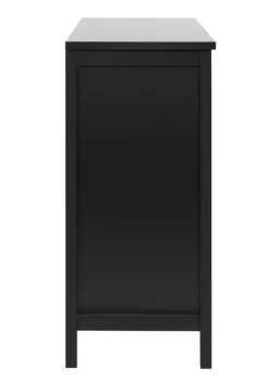 QUARTIER Sideboard CORDOBA 110 x 90 cm schwarz / Geflecht Nobel