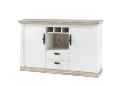 Sideboard FLORENZ 168 x 104 cm braun/weiß