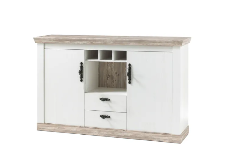 Sideboard FLORENZ 168 x 104 cm braun/weiß