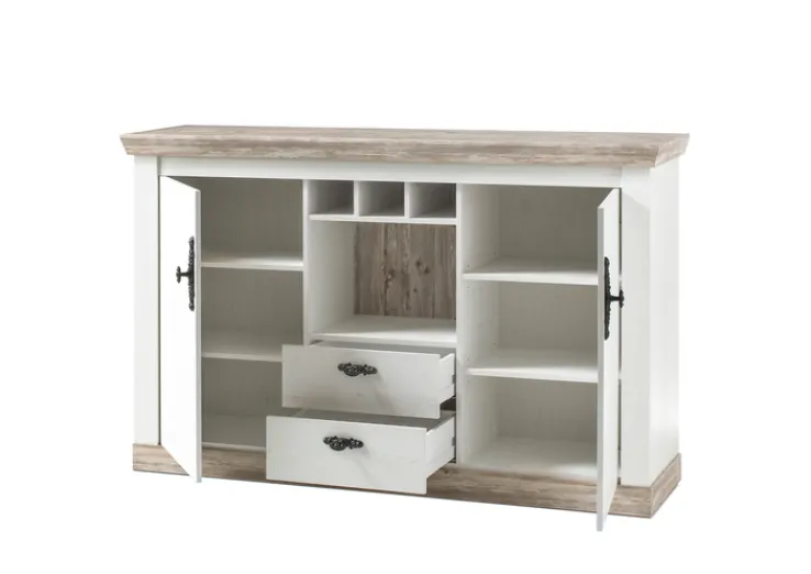 Sideboard FLORENZ 168 x 104 cm braun/weiß