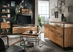 Sideboard FRAME 135 x 92 cm Eiche massiv natur geölt/schwarz