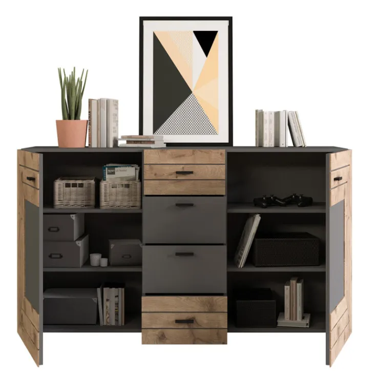 QUARTIER Sideboard FRENO Oak/ grau