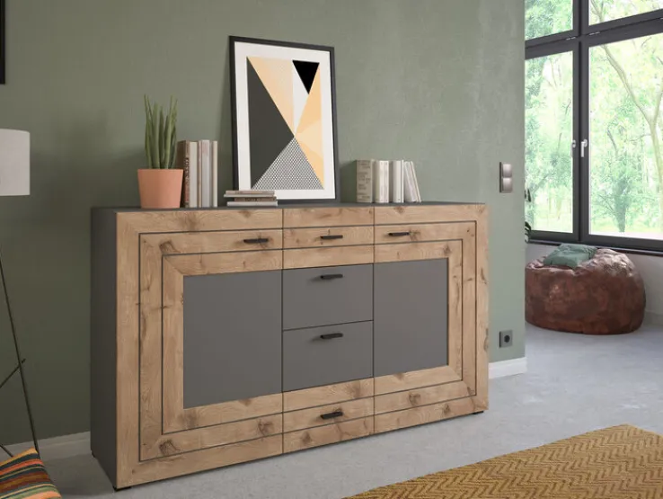 QUARTIER Sideboard FRENO Oak/ grau