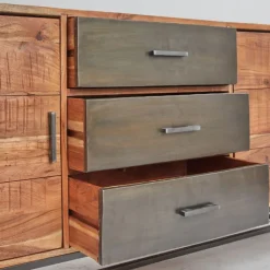 QUARTIER Sideboard JOHNSON 175 x 77 x 40 cm in Braun/Grau