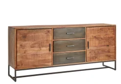 QUARTIER Sideboard JOHNSON 175 x 77 x 40 cm in Braun/Grau