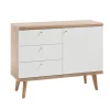 Sideboard LENA_MERLE 107 cm Eiche Riviera NB/ weiß matt