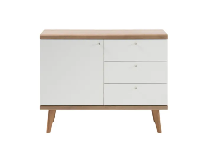 Sideboard LENA_MERLE 107 cm Eiche Riviera NB/ weiß matt