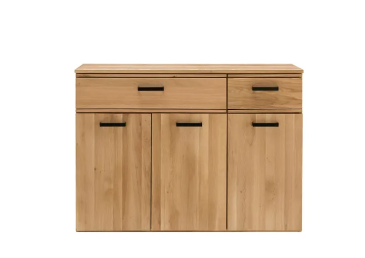 Sideboard LIDO 120 x 89 cm Astige Eiche massiv naturbelassen geölt
