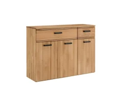 Sideboard LIDO 120 x 89 cm Astige Eiche massiv naturbelassen geölt