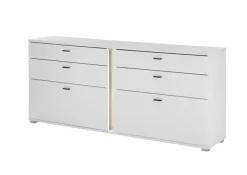 Sideboard LONG ISLAND 200 cm weiß/ Wotan Eiche