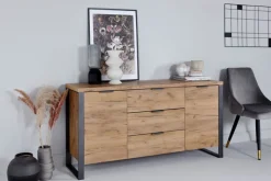 Sideboard LOOP 150 x 76 cm Kerneiche-Dekor/anthrazit