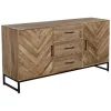 QUARTIER Sideboard LUANDA 160 x 80 cm Akazie massiv natur/schwarz