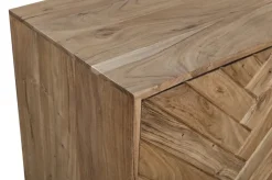 QUARTIER Sideboard LUANDA 160 x 80 cm Akazie massiv natur/schwarz