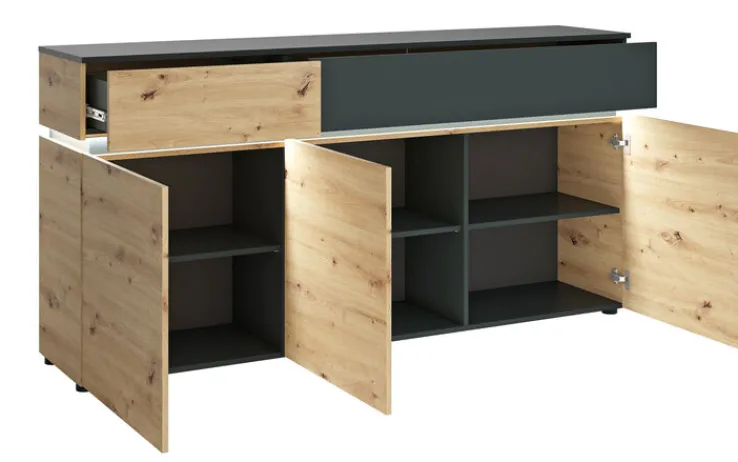QUARTIER Sideboard LUCI 180,5 x 90 cm Eiche grau