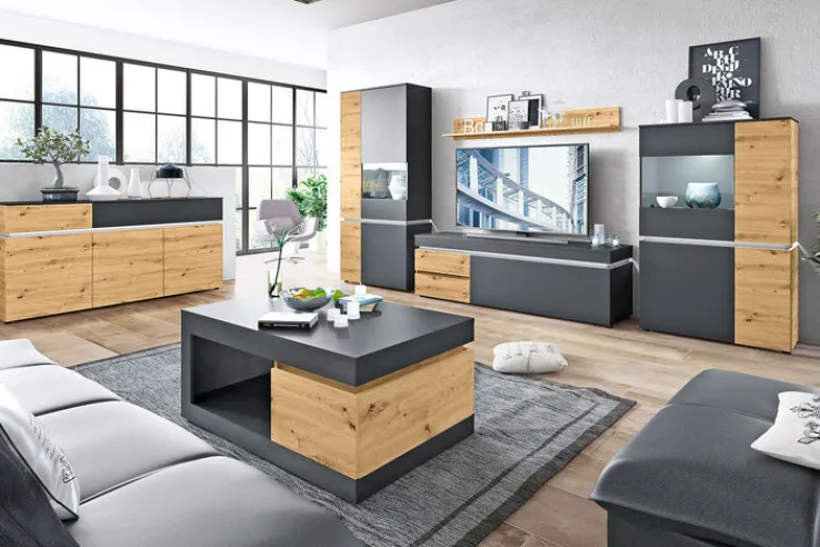 QUARTIER Sideboard LUCI 180,5 x 90 cm Eiche grau