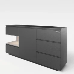 Sideboard MINECRAFT 160 cm schwarz/ grau