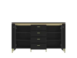 QUARTIER Sideboard NORICA 155,3x87,3 cm schwarz matt