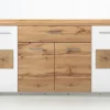 QUARTIER Sideboard RAMIRA 164x87 cm Weiß supermatt / Eiche Nachbildung
