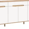 QUARTIER Sideboard SCANDI 185x95x40 cm Weiß Braun Nox Oak Nachbildung