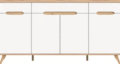QUARTIER Sideboard SCANDI 185x95x40 cm Weiß Braun Nox Oak Nachbildung