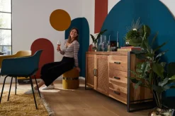 QUARTIER Sideboard TOM 150 x 80 cm Akazie massiv/anthrazit