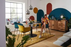 QUARTIER Sideboard TOM 150 x 80 cm Akazie massiv/anthrazit