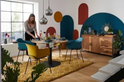 QUARTIER Sideboard TOM 150 x 80 cm Akazie massiv/anthrazit