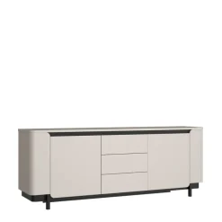 QUARTIER Sideboard VODOL 205x78 cm Sand/Schwarz