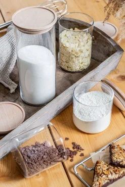 SIMAX Vorratsglas mit Holzdeckel 900 ml Sicherheitsglas transparent